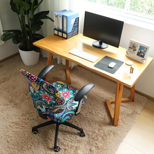 Image of FORCHEER Desk Chair Cover, Stretch Office Chair Covers Two Piece for Split Office Chair Stretchable