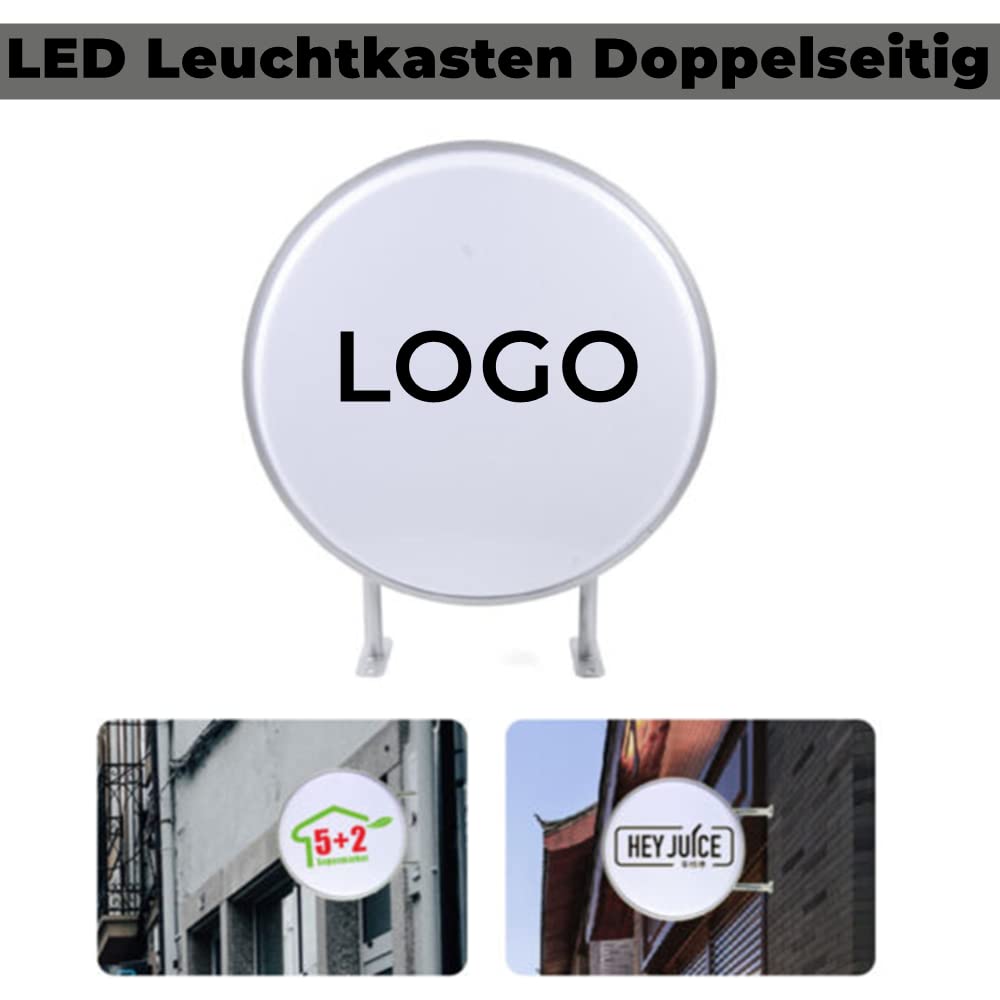 Caja de luz LED de doble cara redonda 60cm Cartel luminoso Panel de nariz Publicidad luminosa 24 pulgadas