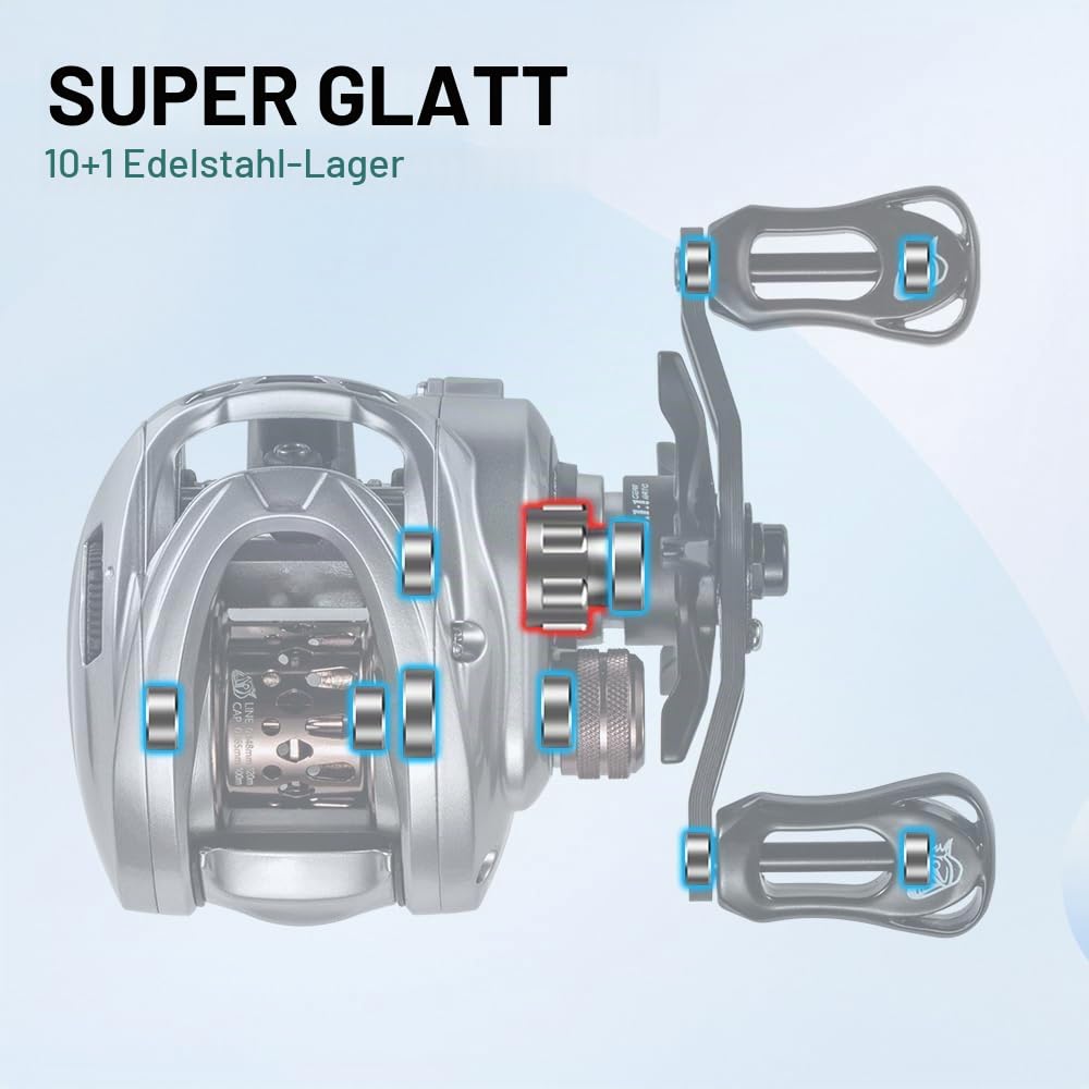 HICC50 136 g ultraleichte Baitcast-Rollen BFS Rolle Baitcast-Angeln 7,1/8,1 Übersetzung 11+1BB 4 kg Power Baitcaster Vollcarbon hochkompakt