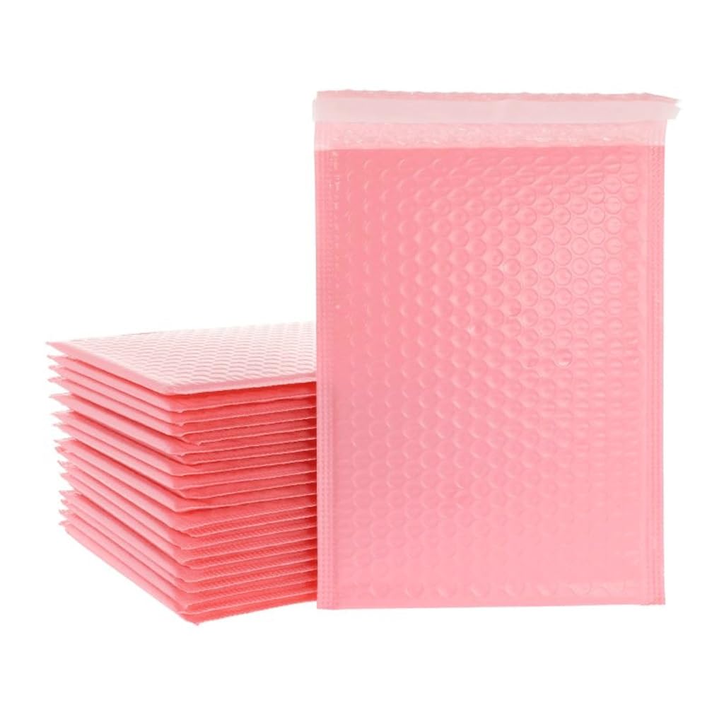 100 Sztuk Koperty Bąbelkowe Koperty Bąbelkowe Koperty Bąbelkowe Folia Perłowa Prezent Obecna Koperta Pocztowa Torba, Na Magazyn Książkowy Z Podszewką Mailer Self Seal Pink (Color : 18x23cm-100pcs)