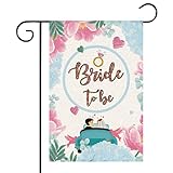 WeBenison Bride to Be Garden Flag/Bridal Shower Yard House Lawn Sign/Engagement Door Yard Lawn Sign Decor/Bachelorette Party Outdoor Decorations, Double Side Burlap