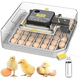 Automatic Egg Incubator with Turning, Temperature & Humidity Control, Egg Candler & Alarm for Hatching Poultry, Pigeon & Game Bird Eggs