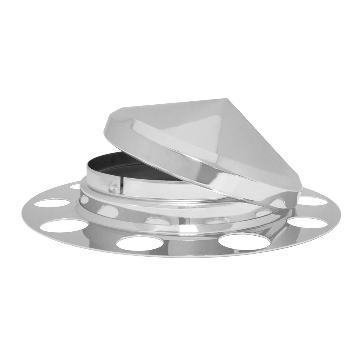 GG Grand General 10635 Chrome Plated Front Axle Cover w/Cone Cap for Uni-Mount 8 Hole, 3 Pcs