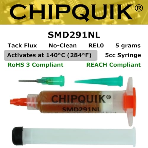 Chip Quik SMD291NL Tack Flux no clean 5cc (for lead-free applications) w/plunger & tip - Thumbnail 5