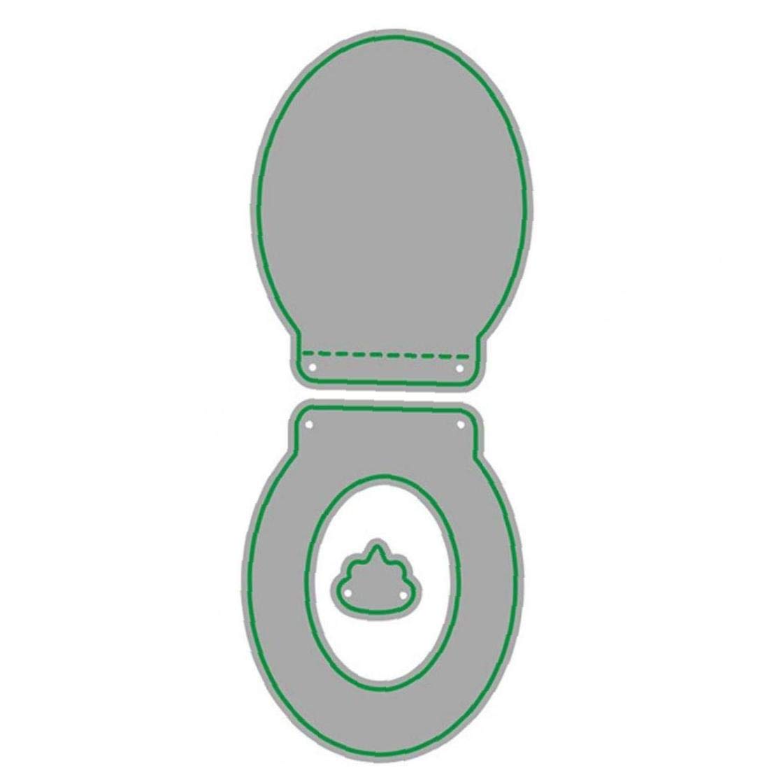 Byfri As Show Toilet Lid Decoration Metal Cutting Die Stencils Diy Scrapbooking Paper/Photo Cards Embossing