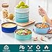 vancasso Bonita Soup Bowls Set of 6, 25 Ounce Cereal Bowls for Kitchen, 6 Inch Ceramic Bowl for Oatmeal, Salad, Ramen, Noodle, Rice-Dishwasher and Microwave Safe(Blue)