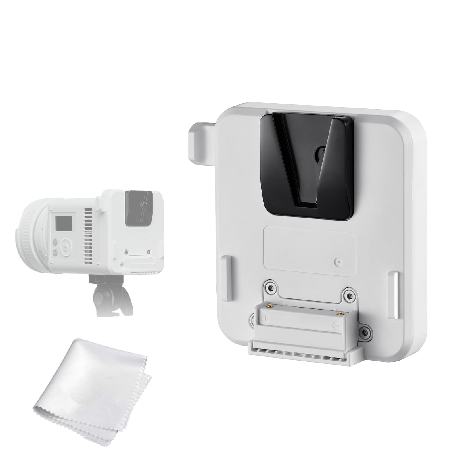 Godox ML-VMA V-Mount Plaque d'adaptateur de batterie compatible avec les lampes vidéo LED Godox ML150Bi et ML80Bi permettant une alimentation sans fil stable pour les enregistrements en studio et en