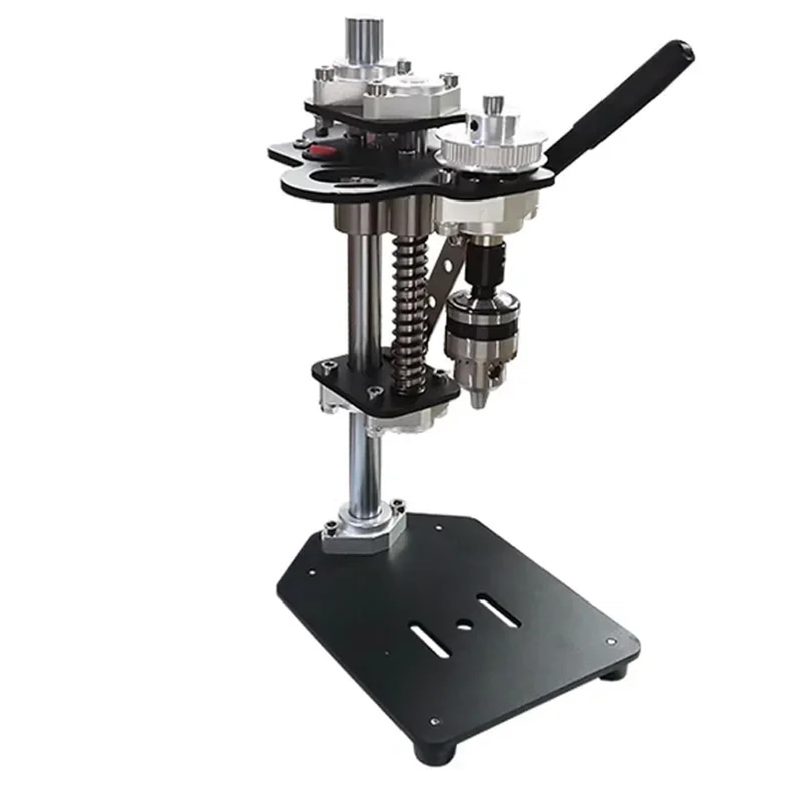 Taladro de columna Taladro de banco pequeño for el hogar, minitaladro portátil de escritorio con soporte, CA, precisión, bricolaje, máquina de perforación de velocidad variable(16RE)