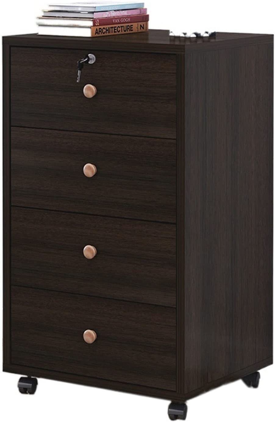 SaryEdge Office Storage File Cabinet, Wooden Office File Cabinet, Mobile Storage Data Cabinet, Movable Cabinet, Lock Drawer Cabinet,