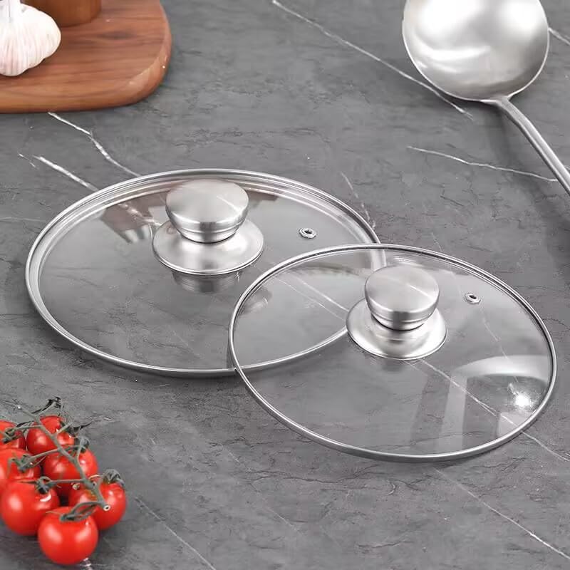 Glass Lid for Frying Pan 10 inch, Wok Skillets with Stainless Steel Rim (10 inch)