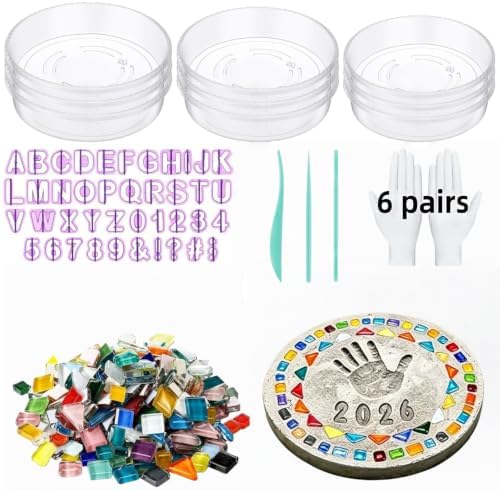 GZZHPFY 9 Stepping Stone Kits Home DIY Craft Gifts 3 Sizes image 5