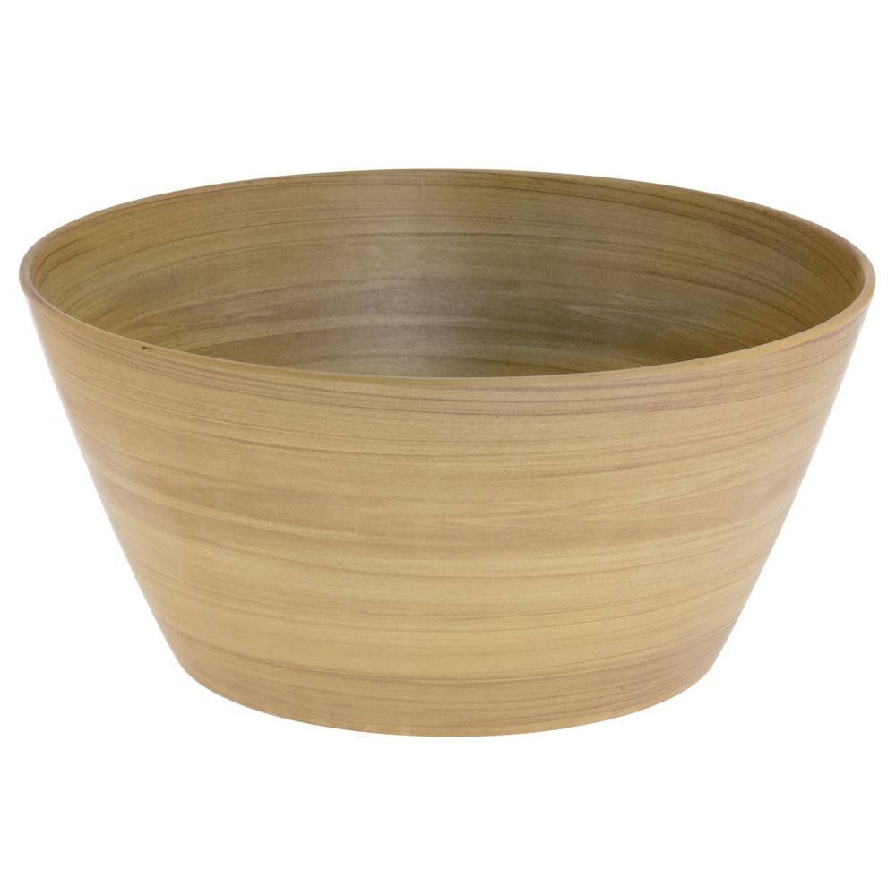Wood-Look Serving Bowl Display Bowl by HUBERT – Plastic, Brown, Model H0194-BUTCHER
