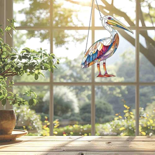 Image of Pelican Acrylic Ornament Gift for Pelican Lovers Christmas Window Decor