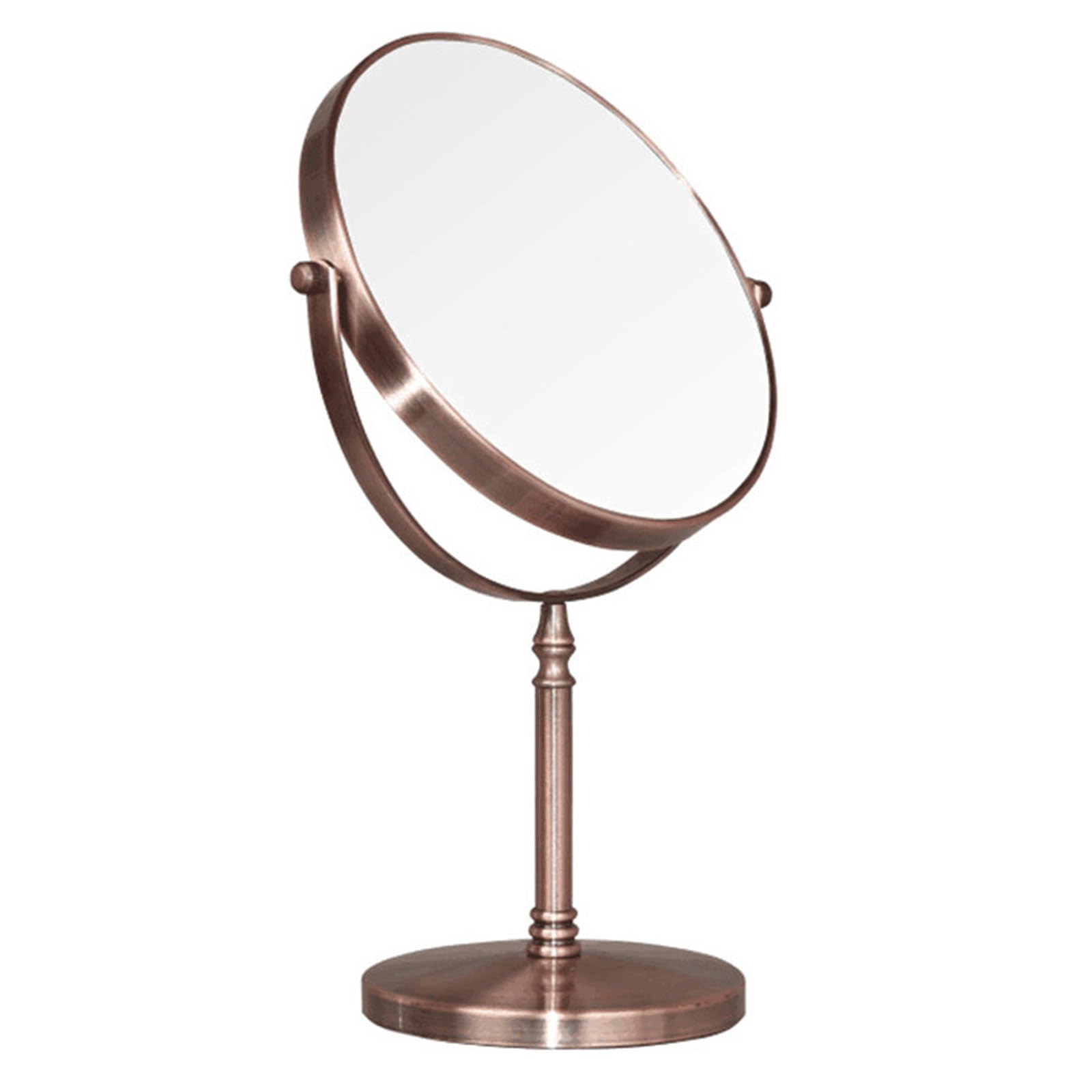 Rewis B Rushed Red Ronze Tabletop Rotation Makeup Mirror, Double Side 1X /3X Magnification Cosmetic Mirror, Countertop Standing Hd Shaving Mirror, Vanity Mirror For Eauty Salon,,8Inch