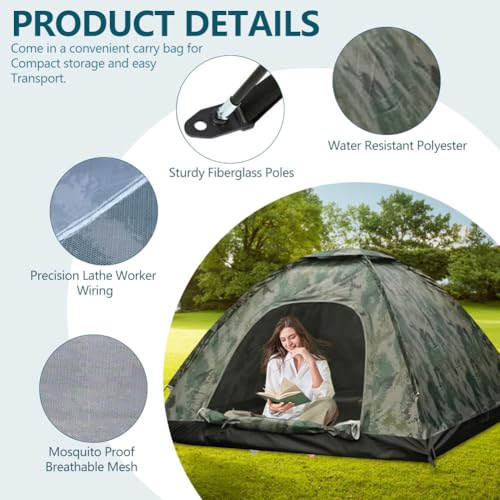 Carpa automática para camping 4 personas impermeable y resistente al viento miniatura 5