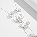 AllJunction Statement Long Gold Flower Lariat Necklace for Women Silver Dainty Floral Leaf Drop Choker Fashion Boho Unique Charm Y Necklaces Trendy Prom Jewelry (Silver)