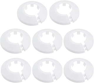 sourcing map 25mm Pipe Cover Decoration PP Plastic Water Pipe Escutcheon White 8pcs