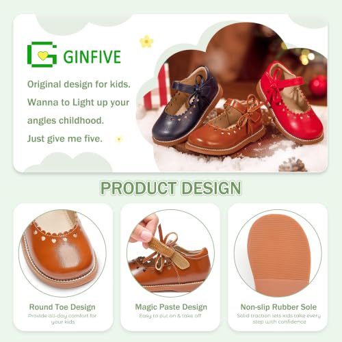 Image of GINFIVE Toddler Girls Mary Jane School Oxford Dress Flat Shoes for Wedding