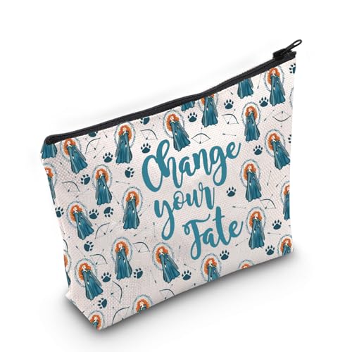 LEVLO Merida Brave Cosmetic Make Up Bag Merida Fans Gift Chase Your Fate Merida Makeup Zipper Pouch Bag for Women Girls Chase Your Full Bag