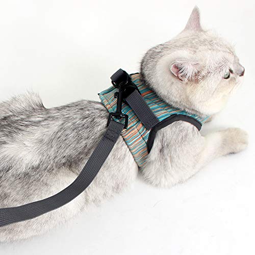 Heywean Cat Harness and Leash - Ultra Light Escape Proof Kitten Collar Cat Walking Jacket with Running Cushioning Soft and Comfortable Suitable for Puppies Rabbits - Thumbnail 5