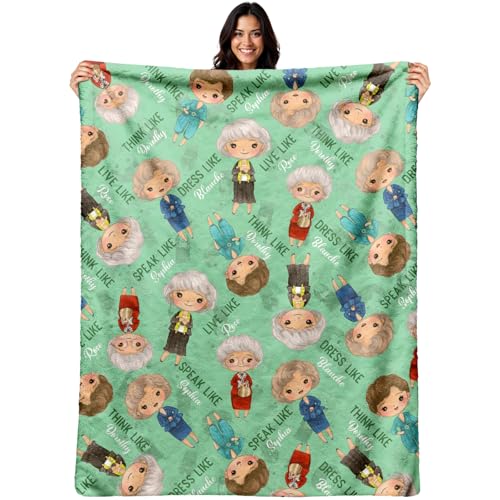 Golden Girls Blanket Cute Soft Cozy Blanket 50x60 Inch Golden Girls Merchandise for Women Gifts for Women Bestie Friends Green