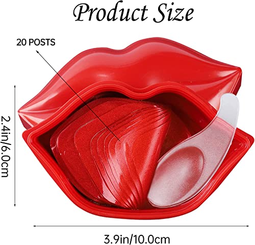 20Pcs Lip Masks,Anti-Aging Anti-Dry Anti-Wrinkle Lip Mask,Treatment Lip Mask For Lip Care & Lip Plumping & Lip Sleeping & Lip Nourishes & Lip Soothing,Moisturizing Gel And Hydrates Lip Cherry (Red) #TOP1