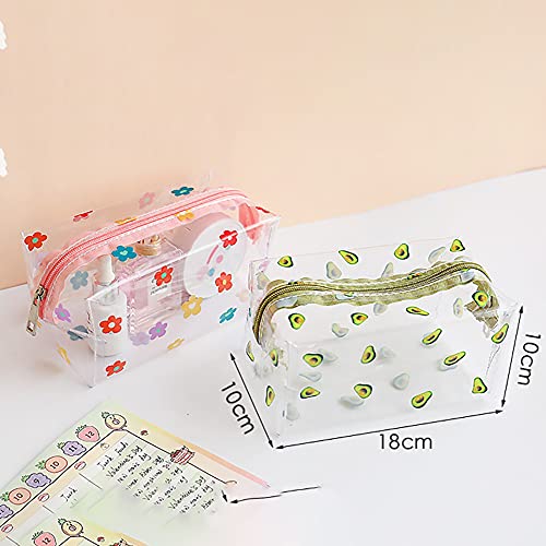 Clear Flower Makeup Bags Transparent Floral Cosmetic Bag Travel Wash Bag Waterproof Toiletry Storage Pouch for Women Girls Colorful3