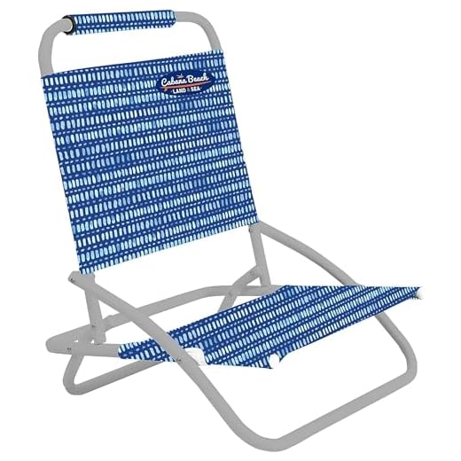 Cabana Beach Folding Beach 1 Position Lightweight and Portable Foldable Outdoor Camping Chair, Blue Sea Glass