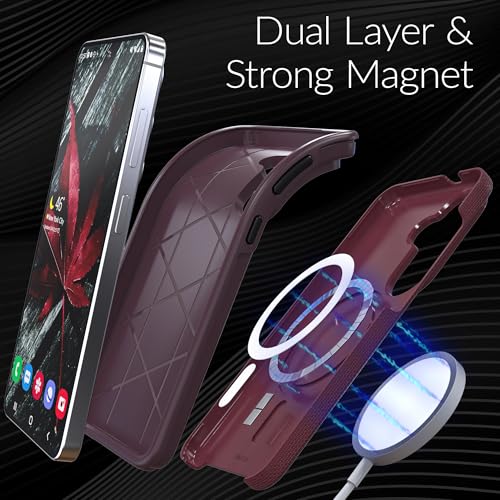 Image of Crave for Samsung Galaxy S26 Case, Compatible with MagSafe Shockproof Protection Dual Layer Case for Samsung Galaxy S26 (6.3 inch) - Berry