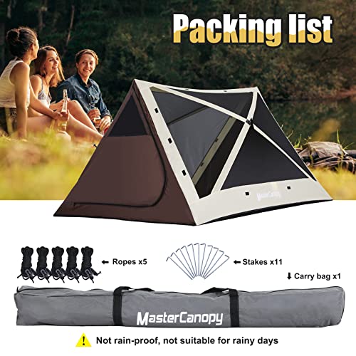 Image of MASTERCANOPY 7x7 Portable Screen House Room Pop up Gazebo Outdoor Camping Tent (7x7, Beige&Coffee)