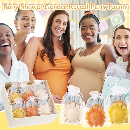 leelosp 30 sets here comes the son baby shower favors sunshine soaps sun handmade scented soap with thank you cards and organza bags for guests baby shower party game prize supplies return gifts