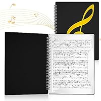 A4 Notenmappem, Music Sheet Chormappe 40 Seiten Notenordner, Wasserdicht Kunststoff Music Folder Notenmappe für Notenblätter für Notenblätter Klavier Gitarre Violine (Schwarz)