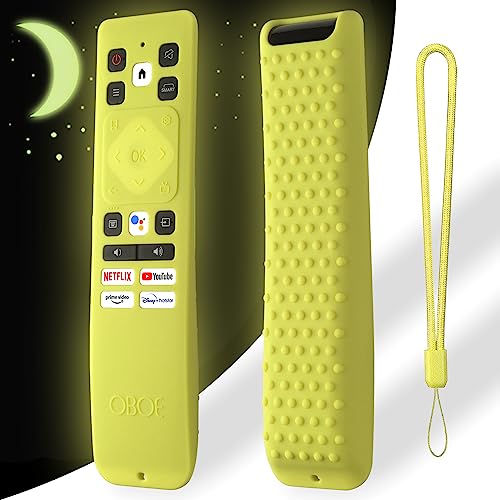 Image of Oboe Silicone Remote Cover Compatible with Acer AR2851 TV I /H /W /XL Series Remote - Protective Case with Loop (Glow in Dark Green) [Remote NOT Included]