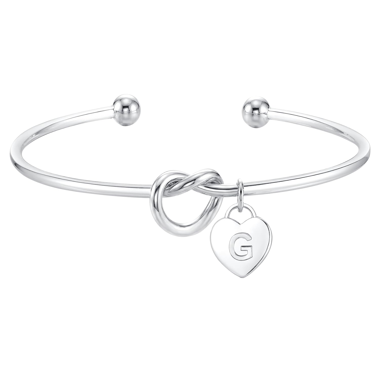 ZOERAY Armband Damen Gold Silber Wasserfest 18K Vergoldet Armreif Silber Knoten Armband mit Buchstaben Anhänger Herz Armbänder Armkette Schmuck Personalisierte Geschenke für Frauen Mädchen Freundin