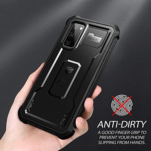 Dexnor Samsung Galaxy S20 Fe Case - Heavy Duty Military Grade Protection With Screen Protector, Kickstand, Shockproof Cover For 6.5" 5G - Black #TOP2