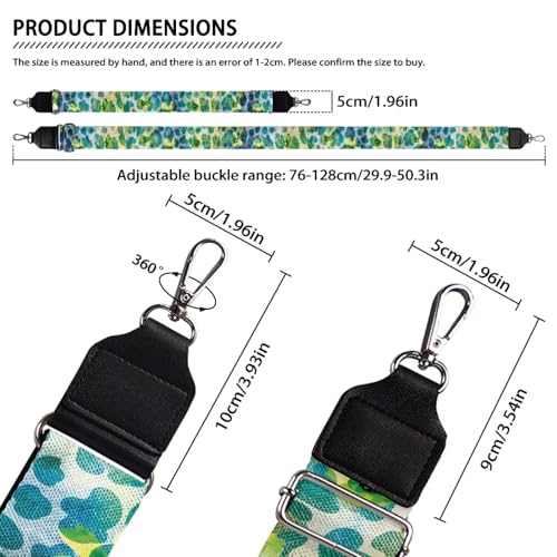 Image of TODIYADDU Gree and Blue Leopard Bag Straps for Handbags Replacement Wide Shoulder Strap Straps for Crossbody Bags Women Fit for Handbag Wallet Crossbody Computer Bag for Girls Mom Men