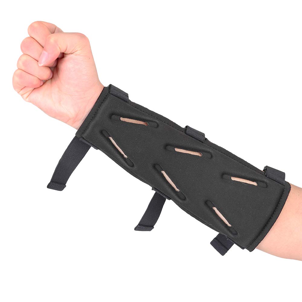 Magarrow Archery Arm Guard Lightweight Protective for Target Shooting Arrow Bow with Adjustable Strap (Black)