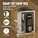 WeHere Key Lock Box Wall Mount with Key Drop Slot, Smart Digital Lockbox, OTP/APP Bluetooth/Wi-Fi/Fixed Code/Key Unlock, Key Safe Security Storage for House Outside, Realty Business, Apartment, Store