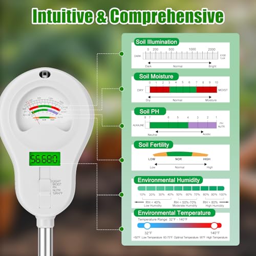 Kit de test de sol 6 en 1 SPECILITE blanc pour analyse et jardinage - 5