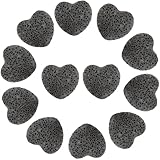 24 Stück graue Lavaperlen:Herzförmige Lavaperlen in matten Farbtönen mit geringer Sättigung, geeignet für Männer oder Frauen Schmuckdesign, einfach mit dem Geschäft zu kombinieren, beiläufig, Sport und andere tragbare Stile