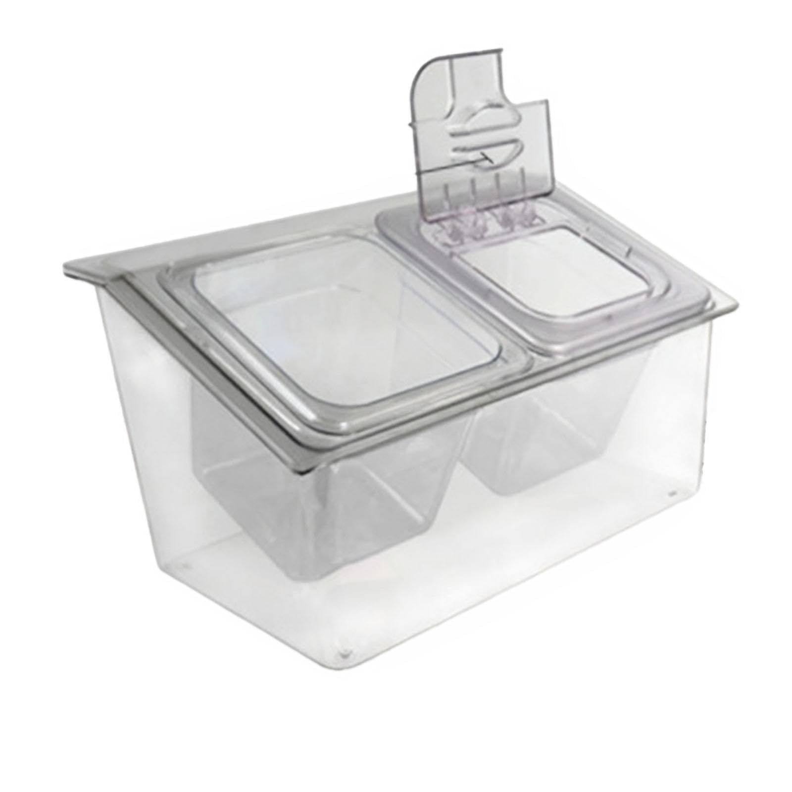 Servidor de condimentos refrigerados de 5 compartimentos 2 ranuras | con control de temperatura que mantiene los alimentos frescos. Servidor de condimentos