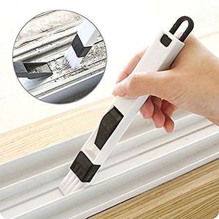 Image of Window Groove Frame Cleaning Brush and Dust Cleaning Brush for Window Slot Keyboard with Mini Dustpan, Door Track Cleaning Brushes, Dust Cleaner Tool for All Corners Edges and Gaps Pack of 2