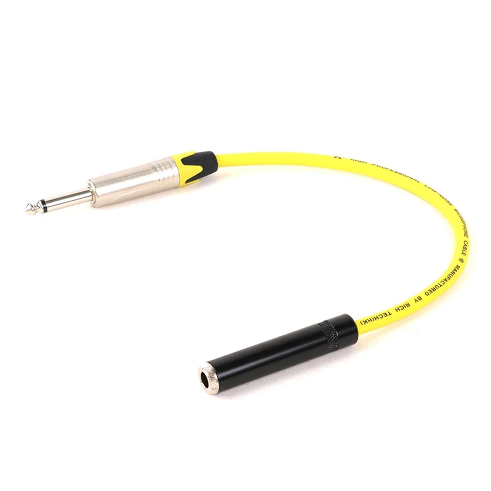 Cavo Audio Professionale Cavo da 1/4 di Pollice Cavo da 6,35 Mm Mono Maschio A 6,35 Mm Stereo Femmina Estendere Il Cavo Sbilanciato per Amplificatore per Altoparlanti per Chitarra, Yellow, 10m