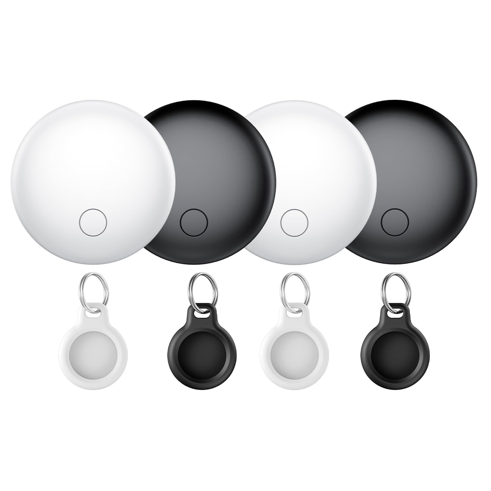 Air Tracker Tag-4 Pezzi, Smart Tag Compatibile con Apple Find My (Solo IOS), Bluetooth Localizzatore per Portafogli, Chiavi, Zaini, Bagagli, 100dB Bip, Batteria Sostituibile, IP68 impermeabile
