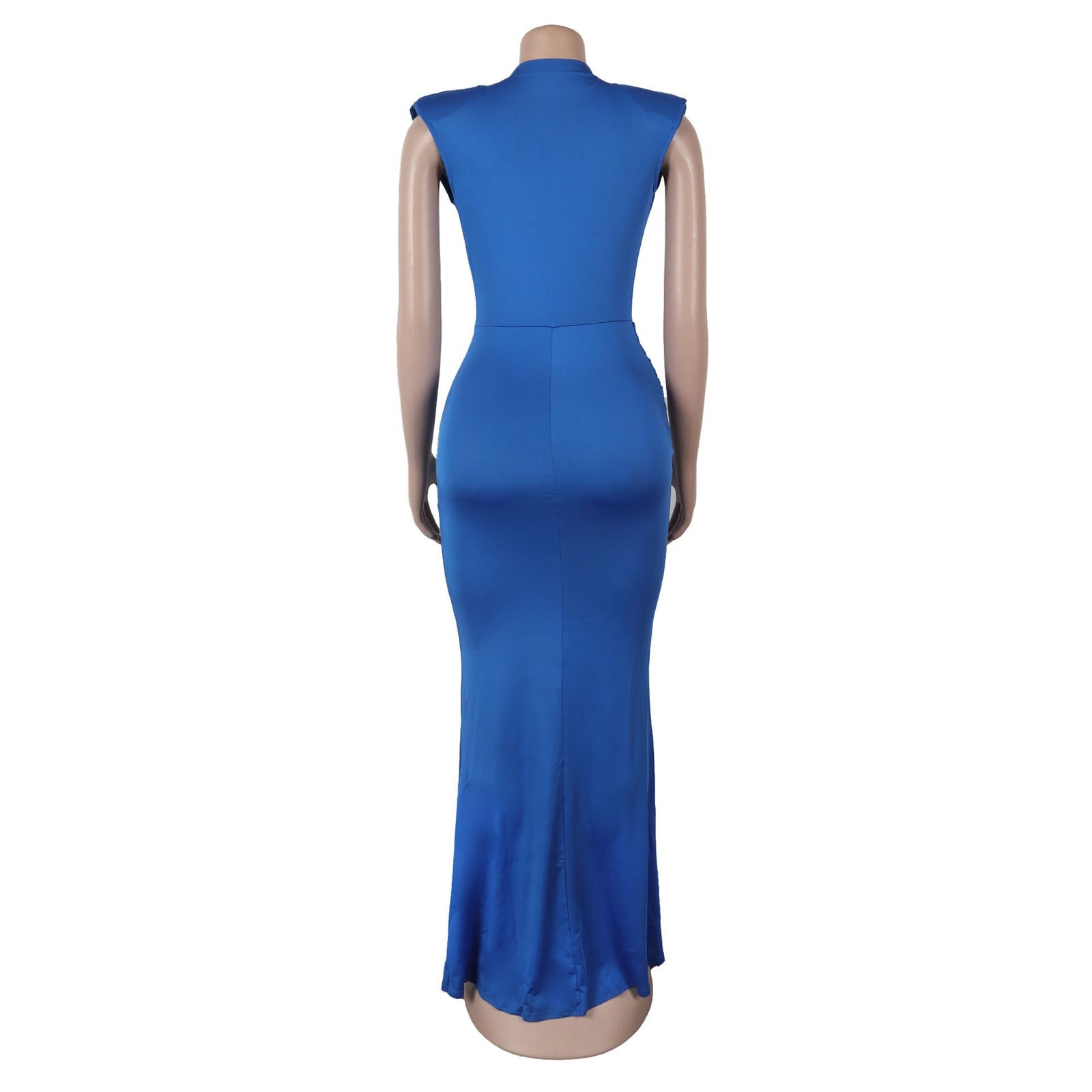 Vestido Largo con Escote En V Profundo, Cintura Fruncida, Corte Entallado y Bajo De Sirena, Ideal para Fiestas Nocturnas y Diversos Eventos
