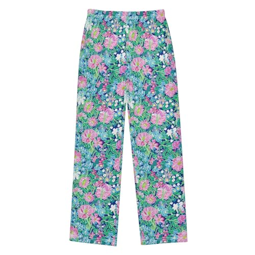 Pajama Pants Bright Color Flowers PJ Bottoms Sleepwear Lounge Sleep Pant with Pockets