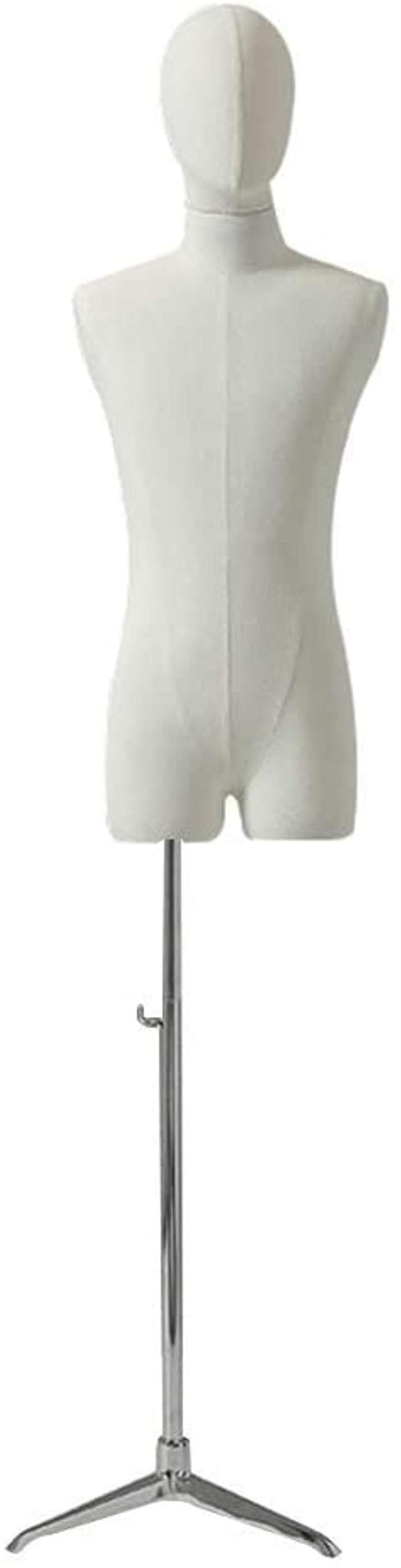 Buy Professional Male Mannequin Torso Body Head Busts Manikin Dress Form with Metal Tripod Stand