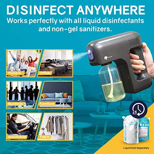 Airdefender Disinfectant Fogger Sanitizer Spray Machine - Cordless Electric Atomizer Sprayer Gun For Home, Offices, Garden, Gym, School, Restaurants #TOP4