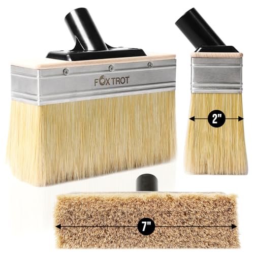 7-Inch Deck Stain Brush Applicator For Applying Paints, Sealers On Wood Fence Brick Concrete Walls Heavy Duty Outdoor Oil Staining Brush