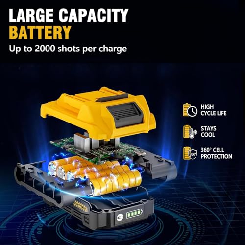 Image of ALLOYPOWER 2 in 1 Cordless Brad Nailer /Electric Stapler with 2.0Ah Battery and Charger,1000pcs Nails and 500pcs Staples Included for Home Improvement & Woodworking